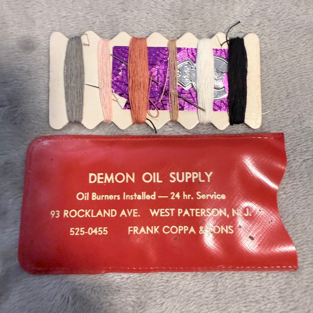 Vintage Demon Oil Supply Sewing Kit West Paterson NJ Advertising‎ Kit